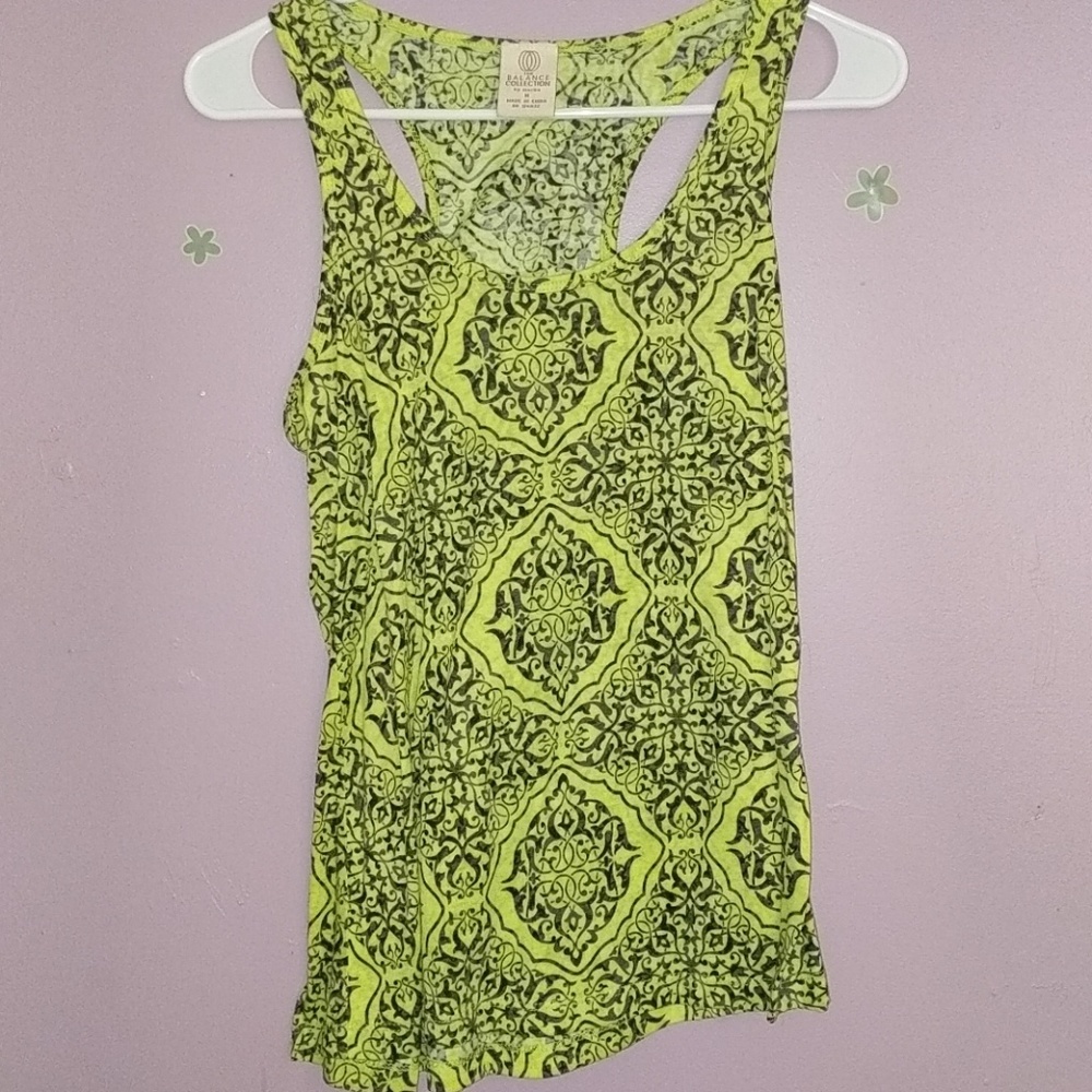 Unique Green and Black Tank top